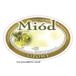 Etykieta owalna na miód lipowy 92x60mm