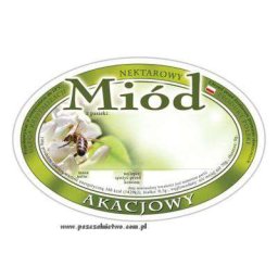 Etykieta owalna na miód akacjowy 92x60mm