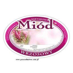 Etykieta owalna na miód wrzosowy 92x60mm