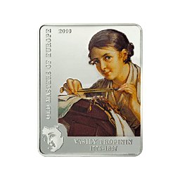 Cook Islands - 2010, 5 Dollars - Malarze świata - Vasily Tropinin - Hafciarka