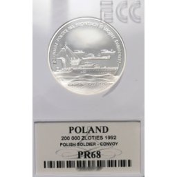 200 000 zł 1992 Żołnierz Polski na Frontach II Wojny Światowej - Konwoje - Grading PR68