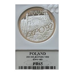 200 000 zł 1992 EXPO'92 Sevilla - Grading PR65