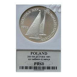 200 000 zł 1991 Igrzyska XXV Olimpiady Barcelona 1992 - Żagle - Grading PR60