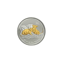 Australia - 1 dolar 2008 Pozłacana - Rok myszy