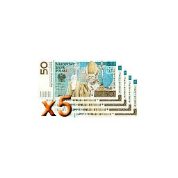 50 zł Jan Paweł II - banknoty - 5 szt.