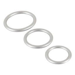 Conjunto 3 Anéis Silicone Prateado, Ø3.3 até Ø5.1cm