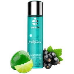Óleo Massagem Fruity, Comestível efeito Calor Groselha e Lima 60ml