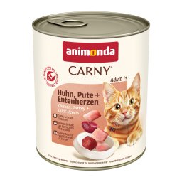 12x800g Frango, peru e coração de pato Animonda Carny Adult comida húmida gatos