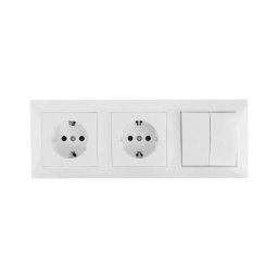 Aigostar - Conjunto 2x Tomada com Interruptor 2x16A/250V SCHUKO