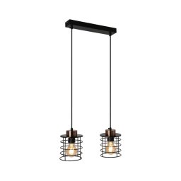 Candelabro suspenso GLOB 2xE27/40W/230V preto