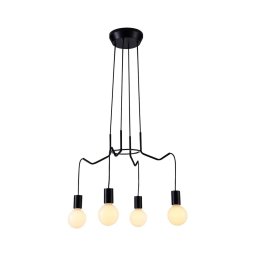 Candelabro suspenso BASSO 4xE27/40W/230V preto