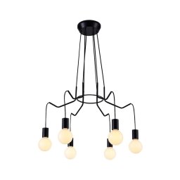 Candelabro suspenso BASSO 6xE27/40W/230V preto
