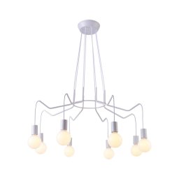 Candelabro suspenso BASSO 8xE27/40W/230V branco