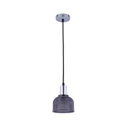 Klausen KL111065 - Candelabro suspenso REFLECT 1xE27/15W/230V cinzento/cromado brilhante