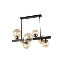 Klausen 106004 - Candelabro suspenso HYPERION 7xE27/7W/230V preto/bege