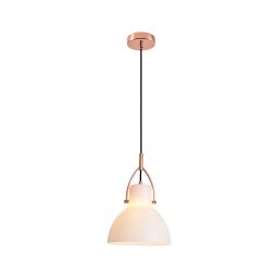 Klausen 111029 - Candelabro suspenso RACK 1xE27/11W/230V branco/cobre