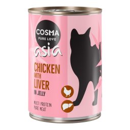12x400g frango fígado de frango gelatina Cosma Thai Comida húmida gato