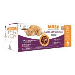 96x85g terra e mar em gelatina IAMS Delights comida húmida gatos