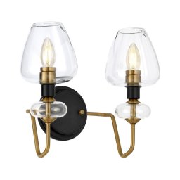 Elstead - Iluminação de parede ARMAND 2xE14/40W/230V preto/latão