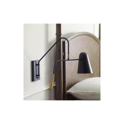 Feiss - Candeeiro de parede SIMON 1xE27/60W/230V preto/dourada