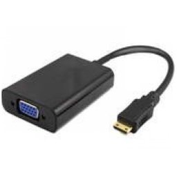 Cabo Conversor Ntech NBA302 Mini HDMI M para VGA F 0.25M Preto