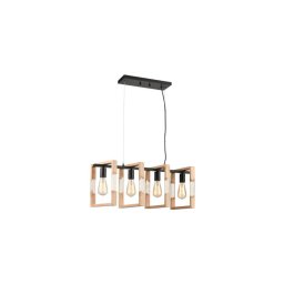 Klausen 114001 - Candelabro suspenso SERIES 4xE27/11W/230V madeira/preto