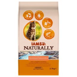 2x2,7kg salmão IAMS Naturally Adult ração para gatos