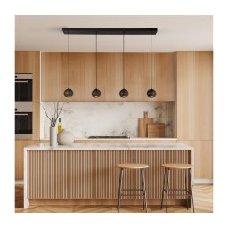 Searchlight 1014-4BK - Candelabro suspenso EINDHOVEN 4xGU10/50W/230V preto