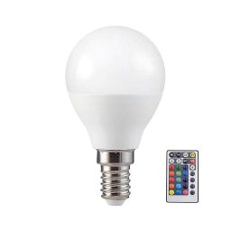 Lâmpada LED RGB com regulação P45 E14/4,8W/230V 3000K + controlo remoto