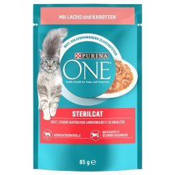 13x85g Sterilcat salmão e cenoura PURINA ONE comida húmida gatos