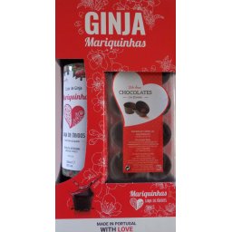 Licor Ginja de Óbidos Mariquinhas - 50cl + 12 copos chocolate