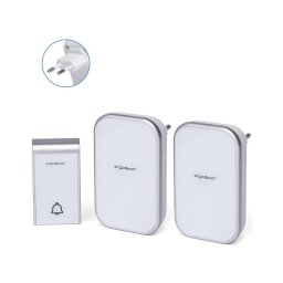 Aigostar - CONJUNTO 2x Campainhas Sem Fios Plug-in 230V IP44 branco