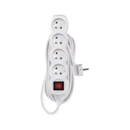 Cabo de extensão 7m branco com interruptor 4 tomadas