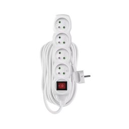 Cabo de extensão 10m branco com interruptor 4 tomadas