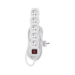 Extensão com um interruptor 5Z 5m branco