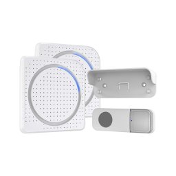 Solight 1L67DZ - CONJUNTO 2x Campainha de tomada sem fios 230V IP56 branco