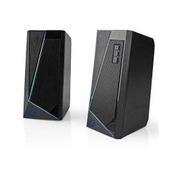 Nedis GSPR31020BK - CONJUNTO 2x Altifalante de gaming LED RGB 18W/5V