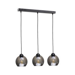 Candeeiro suspenso UNO 3xE27/60W/230V preto/fumado