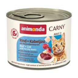 6x200g vaca bacalhau e raiz de salsa Carny Adult animonda latas para gatos