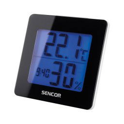Sencor - Estação meteorológica com visor LCD e relógio despertador 1xAA preto