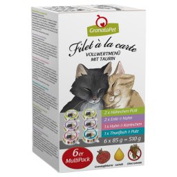 GranataPet Filet à la carte 6 x 85 g para gatos - Pack misto (4 variedades)