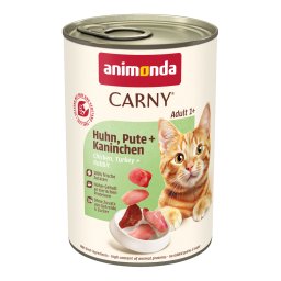 6x400g animonda Carny Adult frango, peru e coelho