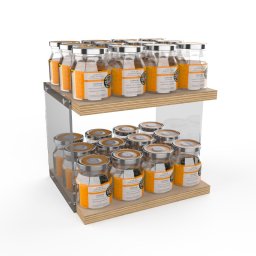 Expositor de balcão com laterais acrílico