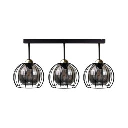 Candelabro integrado SOLO BLACK 3xE27/60W/230V preto/dourado