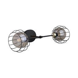 Iluminação de parede SOLO BLACK 2xE27/60W/230V preto/dourado