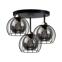 Lustre de teto SOLO BLACK 3xE27/60W/230V Ø30 cm preto/dourado