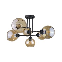 Candelabro integrado MONDE BLACK 6xE27/60W/230V