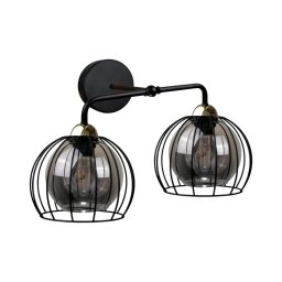 Iluminação de parede SOLO BLACK 2xE27/60W/230V preto/dourado