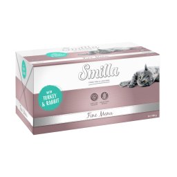 8x100g peru e coelho Smilla Fine Menu comida húmida gatos