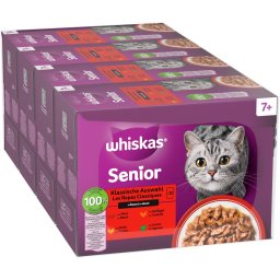 48x85g Seleção clássica em molho Whiskas 7+ saquetas gatos
